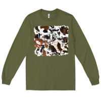 Army Green cowhide mixed background Long Sleeve Tee - RanaPortraitStore