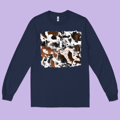 Long Sleeve Tee cowhide mixed background
