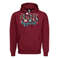 Burgundy dental hygienist Zipper Hoodie - Zillion Design Studio