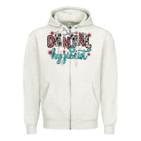 Oatmeal Heather dental hygienist Zipper Hoodie - Zillion Design Studio