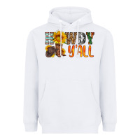 White howdy y all Heavyweight Hoodie - HRA Design Shop