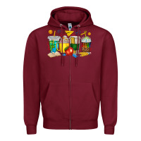 Burgundy teacher coffee cups tbw Zipper Hoodie - texasbilliewilder
