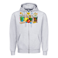 Heather Grey teacher coffee cups tbw Zipper Hoodie - texasbilliewilder