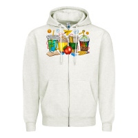 Oatmeal Heather teacher coffee cups tbw Zipper Hoodie - texasbilliewilder