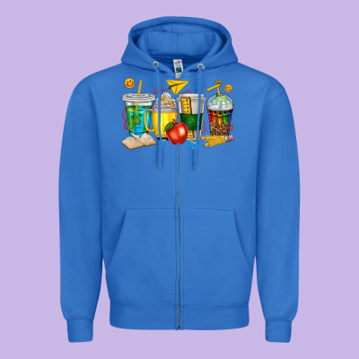 Teacher Coffee Cups Tbw Zipper Hoodie Designed By Texasbilliewilder