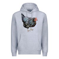 Heather Grey jersey giant chicken Premium Hoodie - LillyAllenDesigns