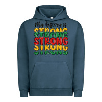 Pigment Midnight Navy my history is strong Urban Hoodie - MaliasSmallBusiness