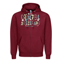 Burgundy dental assistant Zipper Hoodie - Zillion Design Studio