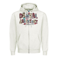 Oatmeal Heather dental assistant Zipper Hoodie - Zillion Design Studio