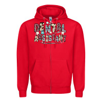 Red dental assistant Zipper Hoodie - Zillion Design Studio