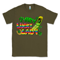 Army Green Hey lucky lady flip phone Classic Tee - FaDigitalArtStudio