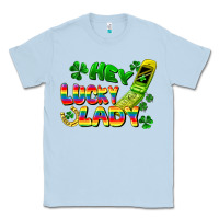 Dusty Blue Hey lucky lady flip phone Classic Tee - FaDigitalArtStudio