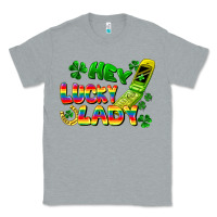 Heather Grey Hey lucky lady flip phone Classic Tee - FaDigitalArtStudio