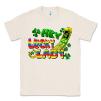 Natural Hey lucky lady flip phone Classic Tee - FaDigitalArtStudio
