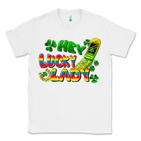 White Hey lucky lady flip phone Classic Tee - FaDigitalArtStudio