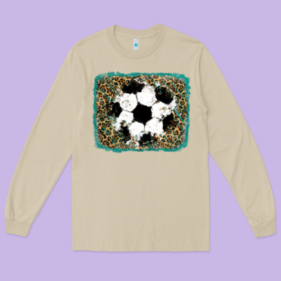Long Sleeve Tee glitter soccer leopard