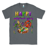 Charcoal Heather Happy Mardi Gras Fleur De Lis King Cake Crawfish Classic Tee - RanaPortraitStore