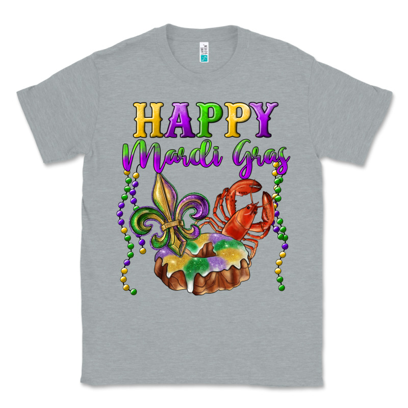 Happy Mardi Gras Fleur De Lis King Cake Crawfish Classic Tee by RanaPortraitStore | Teevron