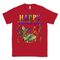 Red Happy Mardi Gras Fleur De Lis King Cake Crawfish Classic Tee - RanaPortraitStore