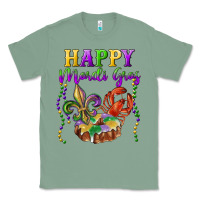 Sage Happy Mardi Gras Fleur De Lis King Cake Crawfish Classic Tee - RanaPortraitStore
