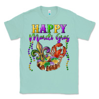 Seafoam Happy Mardi Gras Fleur De Lis King Cake Crawfish Classic Tee - RanaPortraitStore