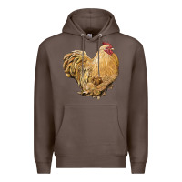 Coffee cochin rooster Premium Hoodie - LillyAllenDesigns