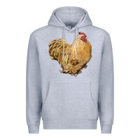 Heather Grey cochin rooster Premium Hoodie - LillyAllenDesigns