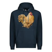 Navy cochin rooster Premium Hoodie - LillyAllenDesigns