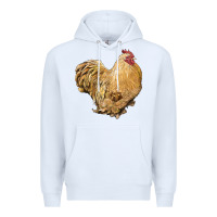White cochin rooster Premium Hoodie - LillyAllenDesigns