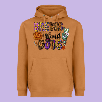 Brews And Boos Heavyweight Hoodie Designed By Cowhidedigitalart