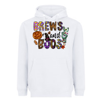 White Brews And Boos Heavyweight Hoodie - CowhideDigitalArt