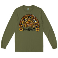 Army Green football rainbow Long Sleeve Tee - RanaPortraitStore