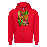 Red st patricks day gnomes shamrock love Zipper Hoodie - RanaPortraitStore