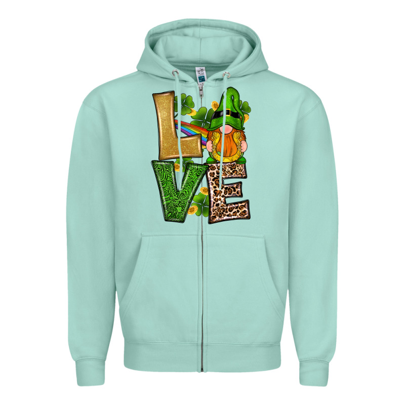 St Patricks Day Gnomes Shamrock Love Zipper Hoodie by RanaPortraitStore | Teevron