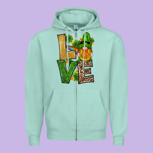 St Patricks Day Gnomes Shamrock Love Zipper Hoodie Designed By Ranaportraitstore