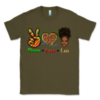 Army Green peace love locs Classic Tee - texasbilliewilder