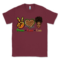 Burgundy peace love locs Classic Tee - texasbilliewilder