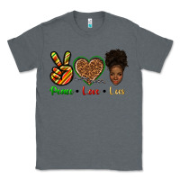 Charcoal Heather peace love locs Classic Tee - texasbilliewilder