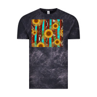 Cloud Black western sunflower cactus serape and cowhide Vintage Tee - Artiststas