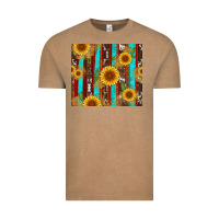 Vintage Coffee western sunflower cactus serape and cowhide Vintage Tee - Artiststas