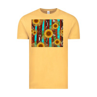 Vintage Mustard western sunflower cactus serape and cowhide Vintage Tee - Artiststas