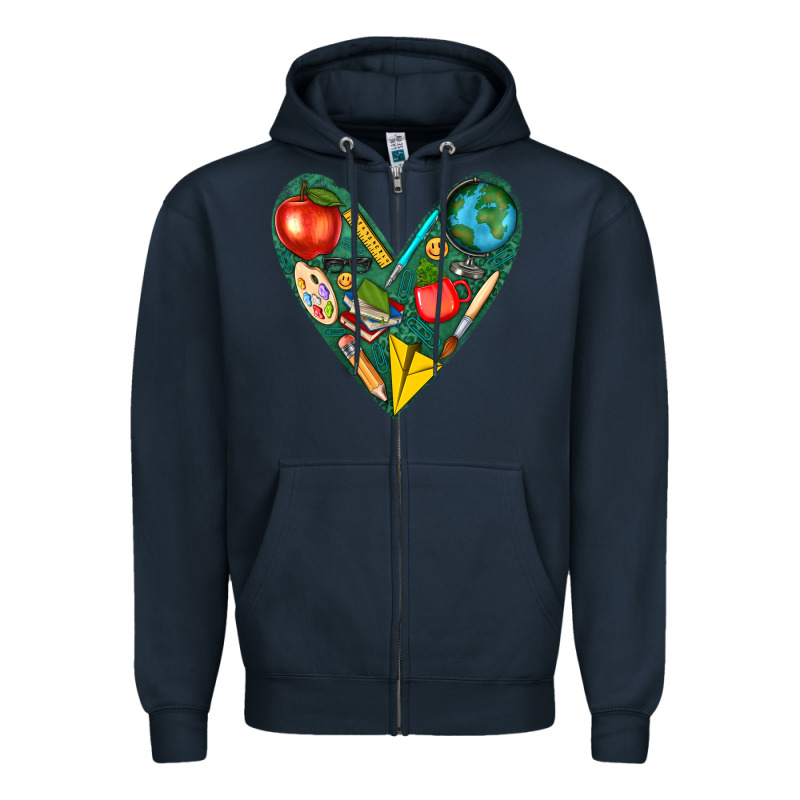 Teacher  Heart Zipper Hoodie by texasbilliewilder | Teevron