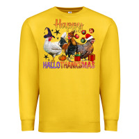 Lemon Happy Hallothanksmas Chick Premium Sweatshirt - BundleAndBundleShop