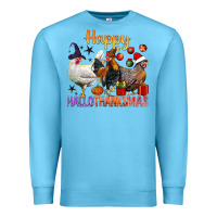 Ocean Blue Happy Hallothanksmas Chick Premium Sweatshirt - BundleAndBundleShop