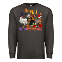 Smoke Happy Hallothanksmas Chick Premium Sweatshirt - BundleAndBundleShop