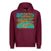 Burgundy turquoise  leather and wooden pattern tumbler Premium Hoodie - Jasminsmagicworld