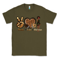 Army Green peace love melanin Classic Tee - texasbilliewilder