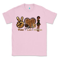 Bubblegum Pink peace love melanin Classic Tee - texasbilliewilder