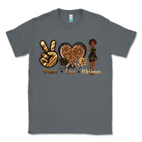 Charcoal Heather peace love melanin Classic Tee - texasbilliewilder