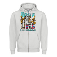 Dove Grey because he lives i can face tomorrow Zipper Hoodie - Zillion Design Studio